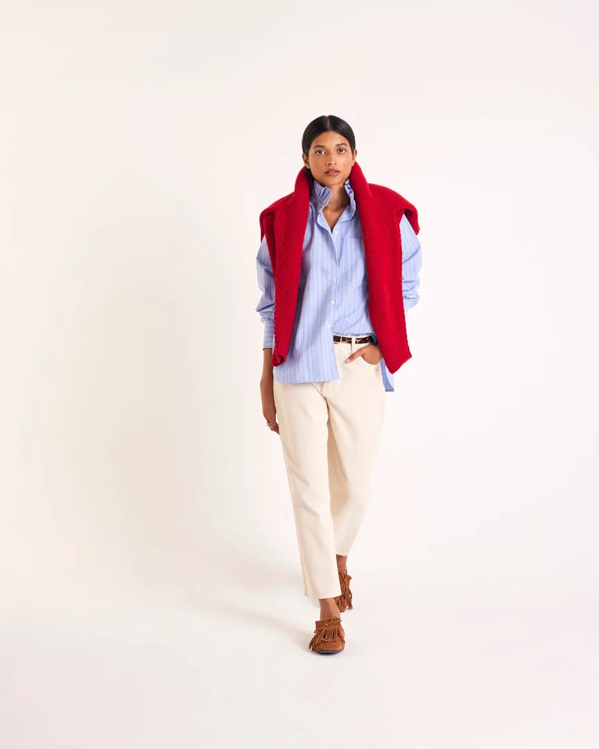 Léonor shirt with blue and red stripes sold by Balzac Paris product image thumbnail 3