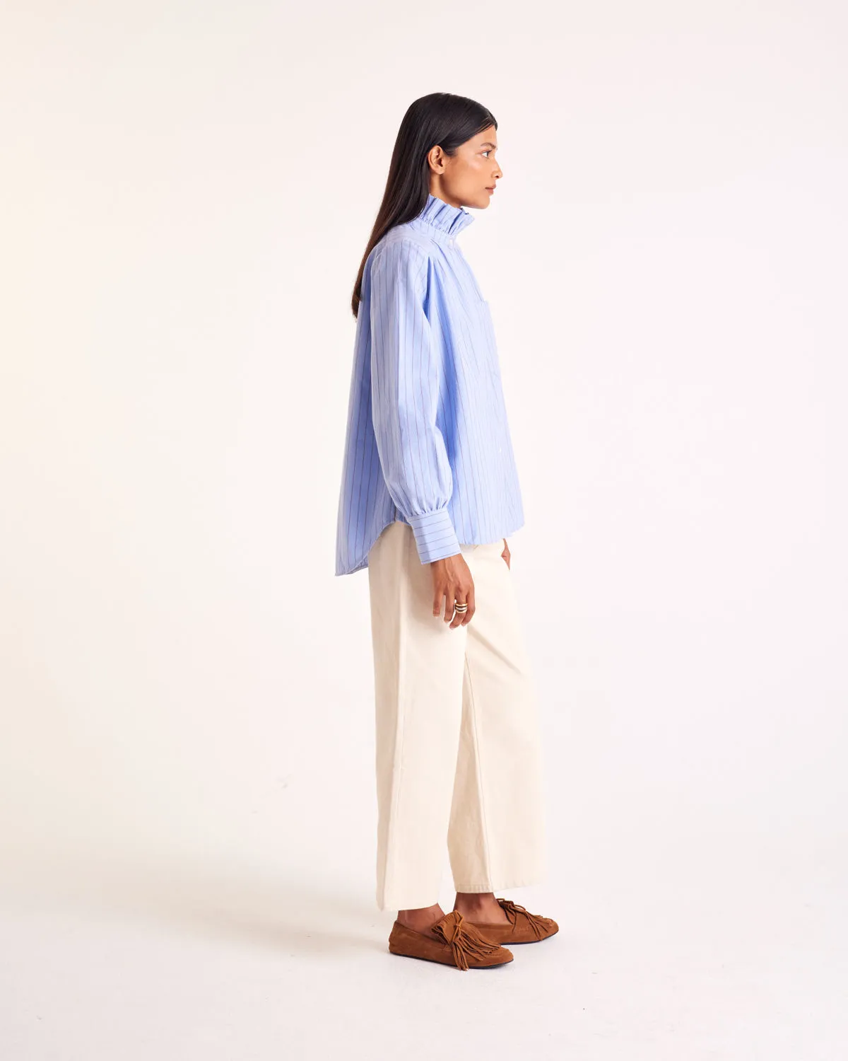 Léonor shirt with blue and red stripes sold by Balzac Paris product image thumbnail 5