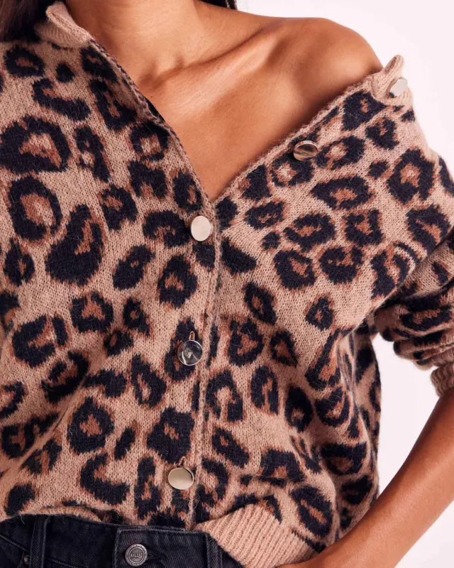Leopard Idol Cardigan sold by Balzac Paris