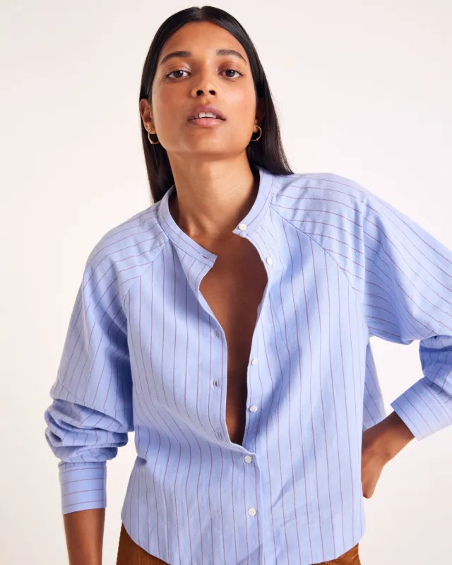 Josephine shirt with blue and red stripes sold by Balzac Paris