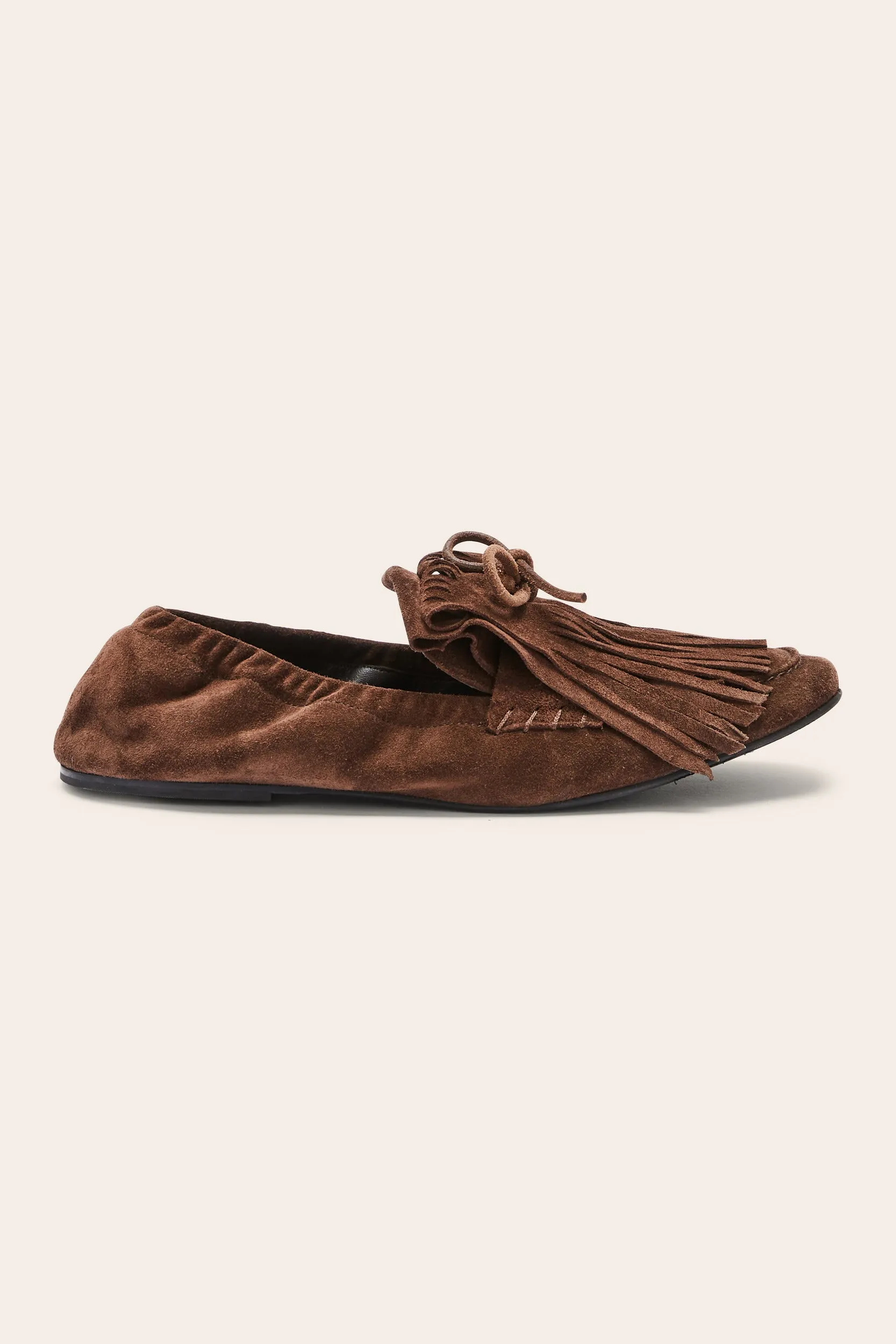 Alix Mocha Split Leather Fringe Loafers sold by Balzac Paris product image thumbnail 2