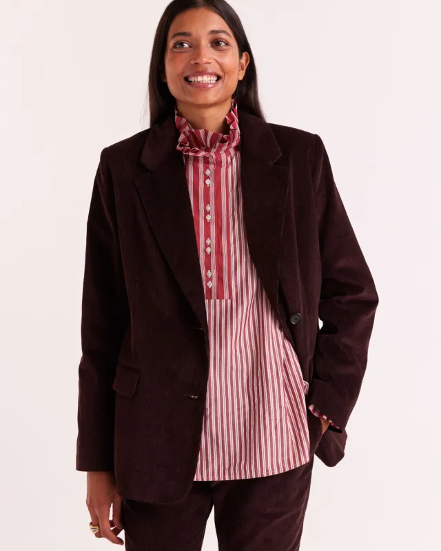 Chocolate Velvet Judith Jacket made by Balzac Paris