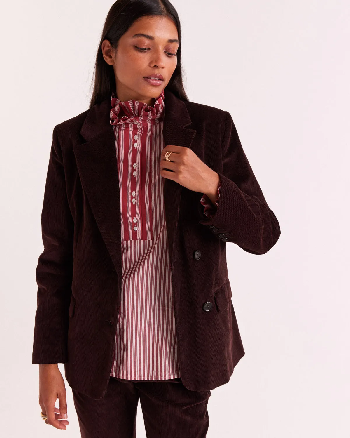 Chocolate Velvet Judith Jacket sold by Balzac Paris product image thumbnail 3