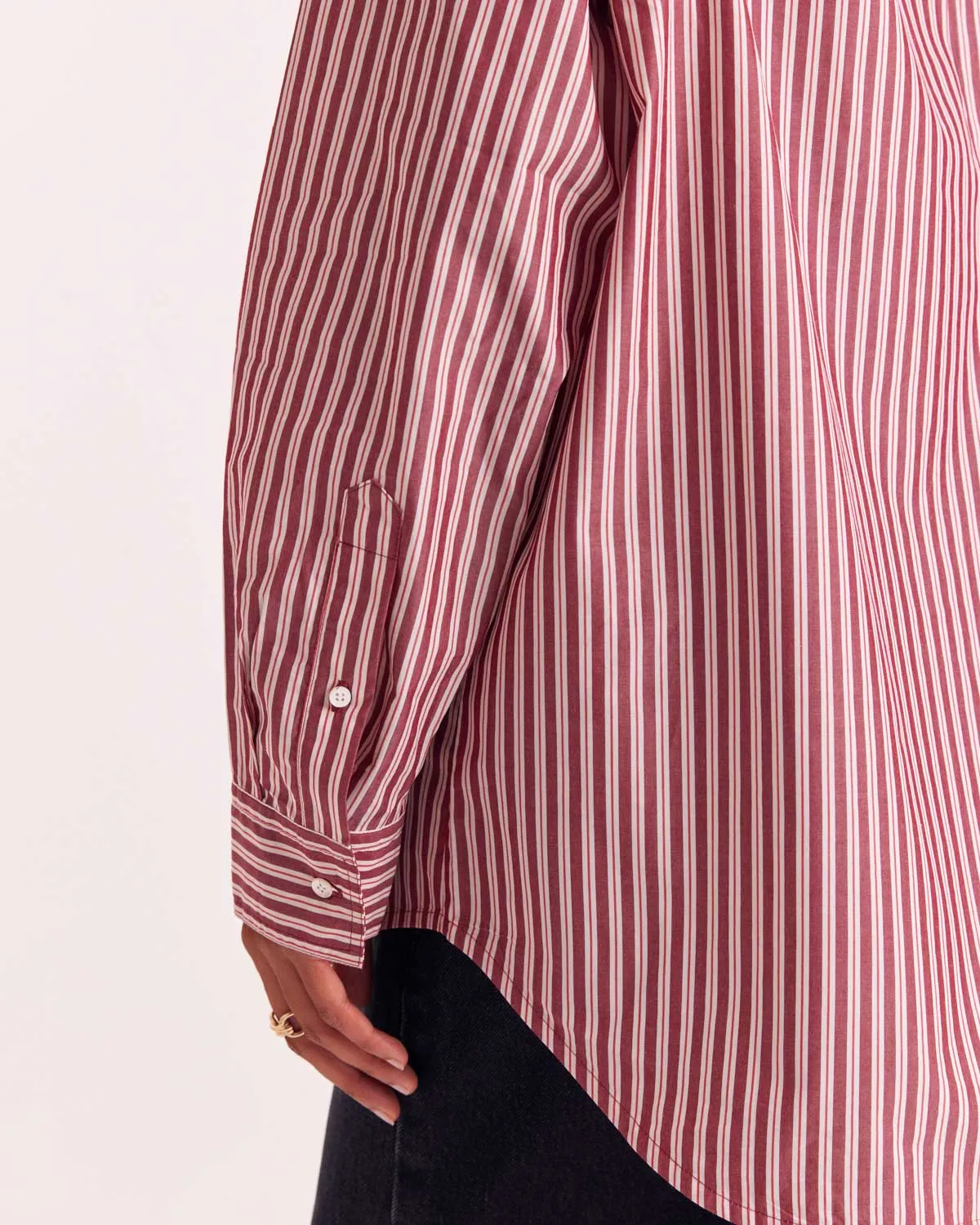 Red and White Stripe Eudes Shirt sold by Balzac Paris product image thumbnail 4
