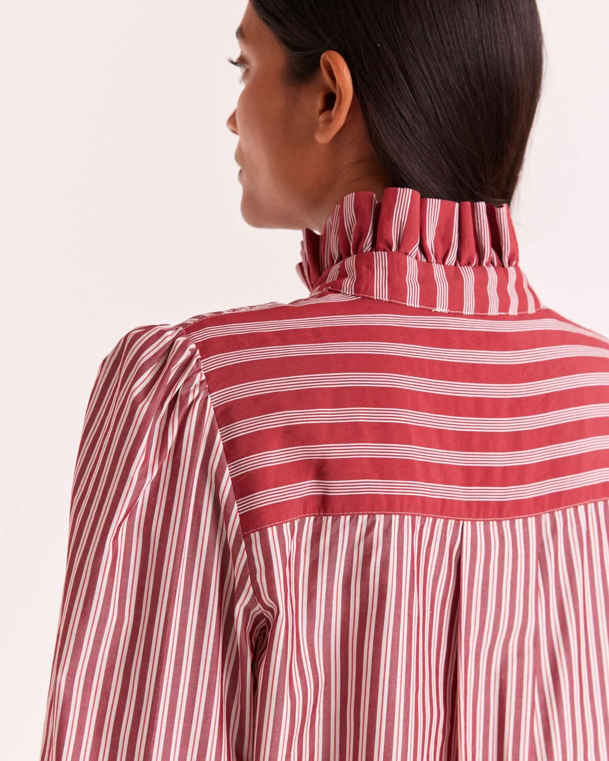 Red and White Stripe Source Blouse sold by Balzac Paris product image thumbnail 2