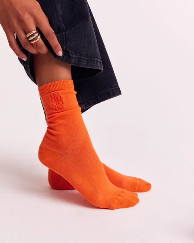 Bright Orange Tobby Socks sold by Balzac Paris