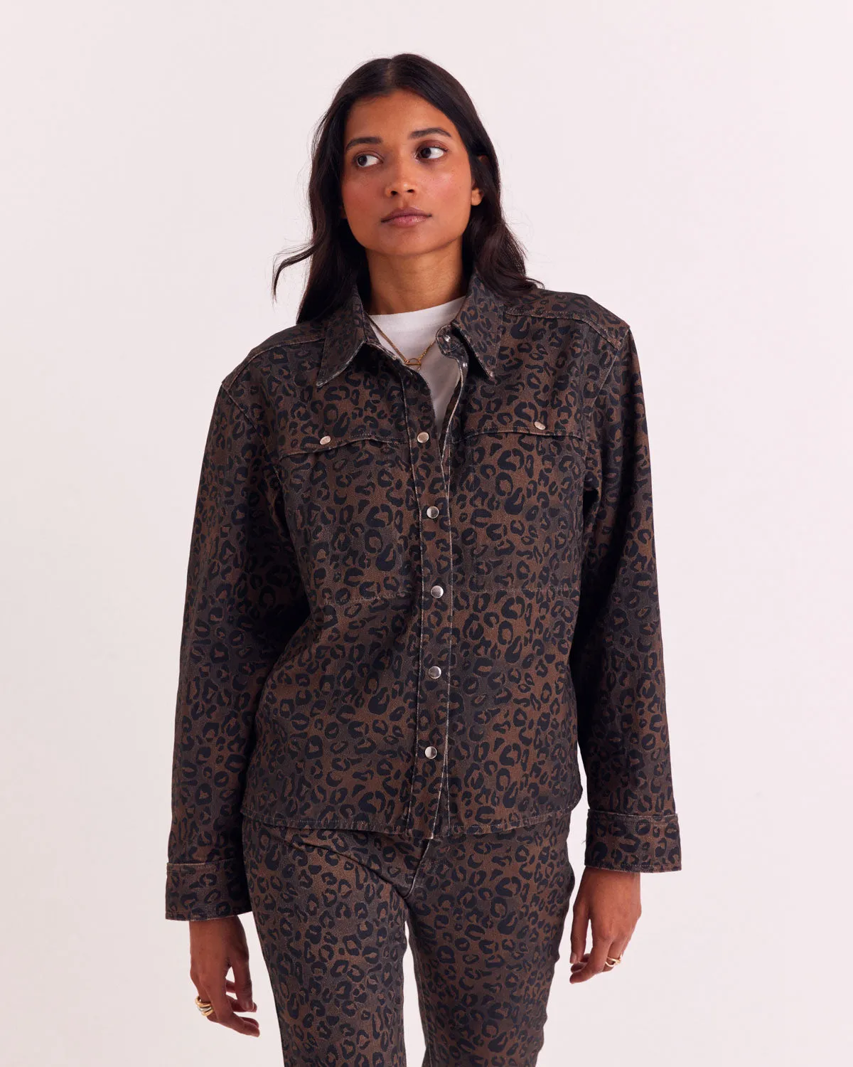 Chocolate Fawn Leopard Perrine Shirt sold by Balzac Paris product image thumbnail 2