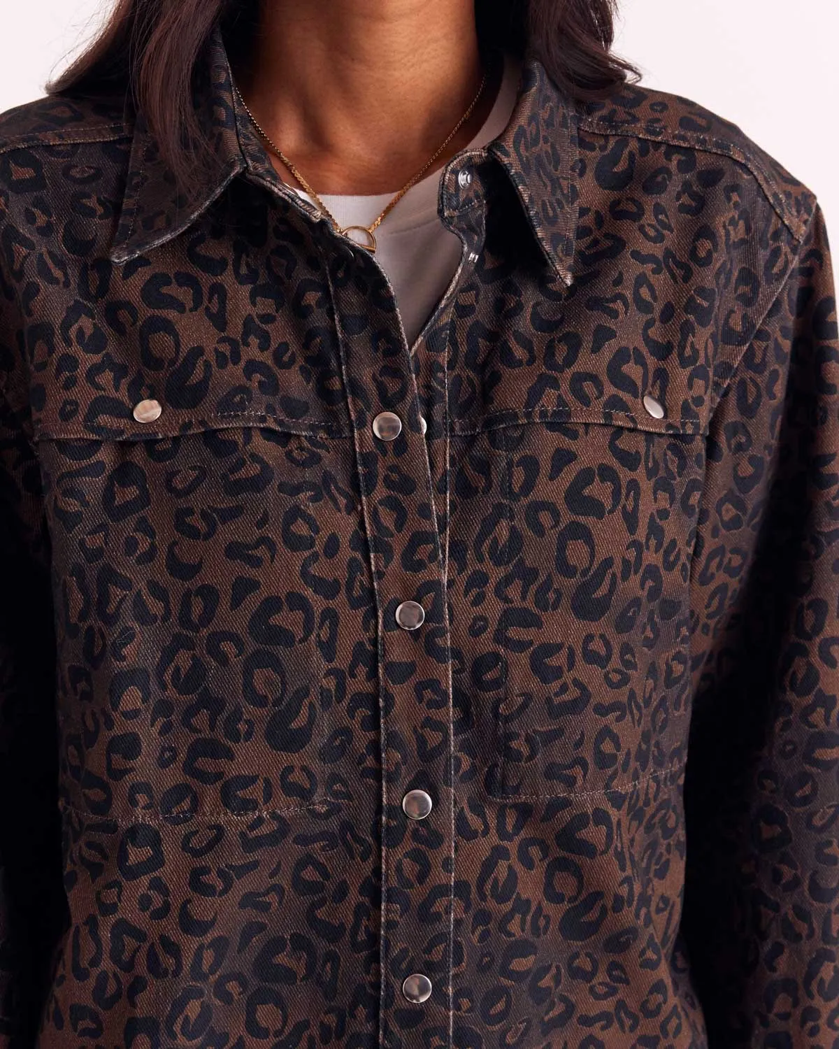 Chocolate Fawn Leopard Perrine Shirt sold by Balzac Paris product image thumbnail 3