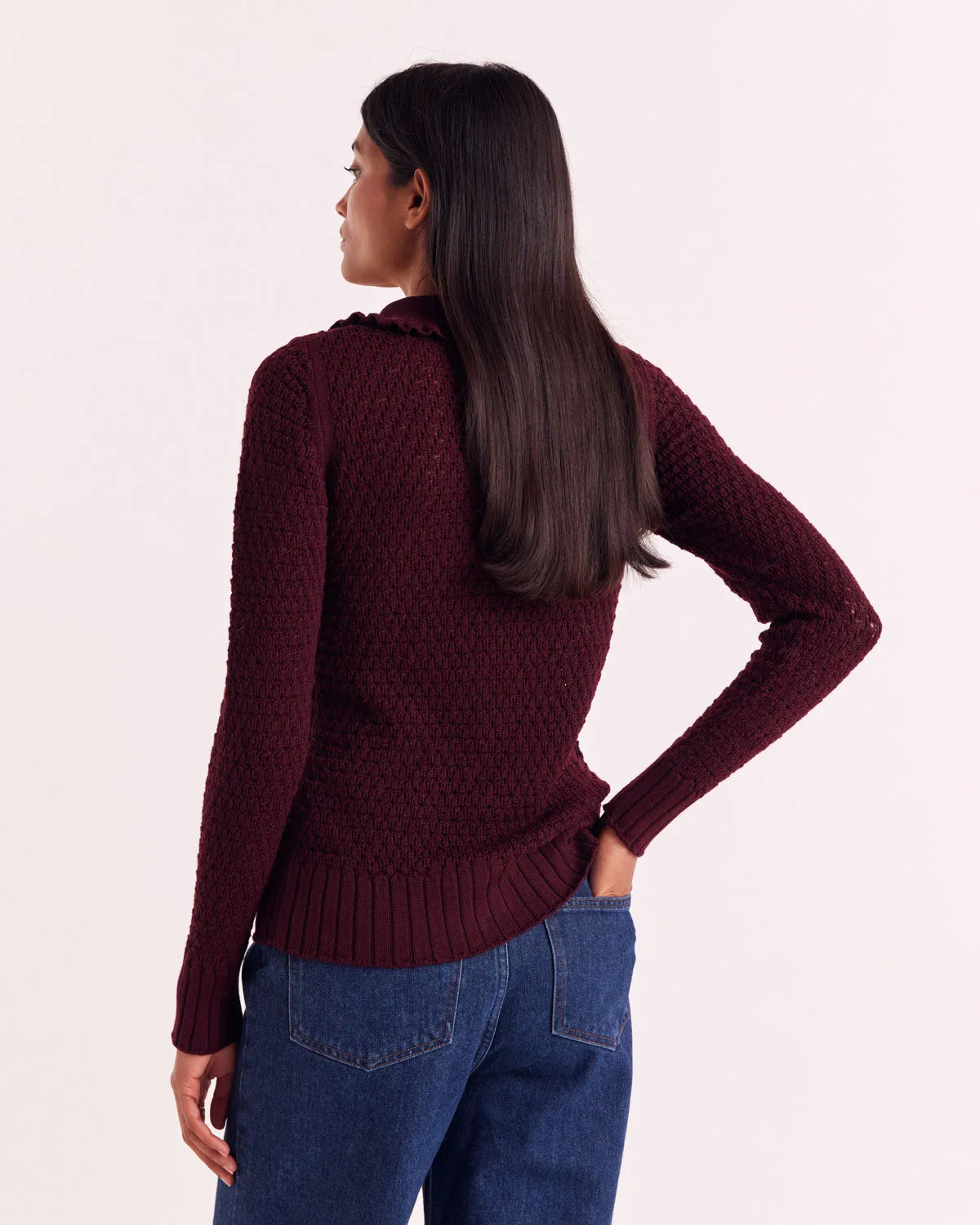 Bordeaux Héloise Cardigan sold by Balzac Paris product image thumbnail 5