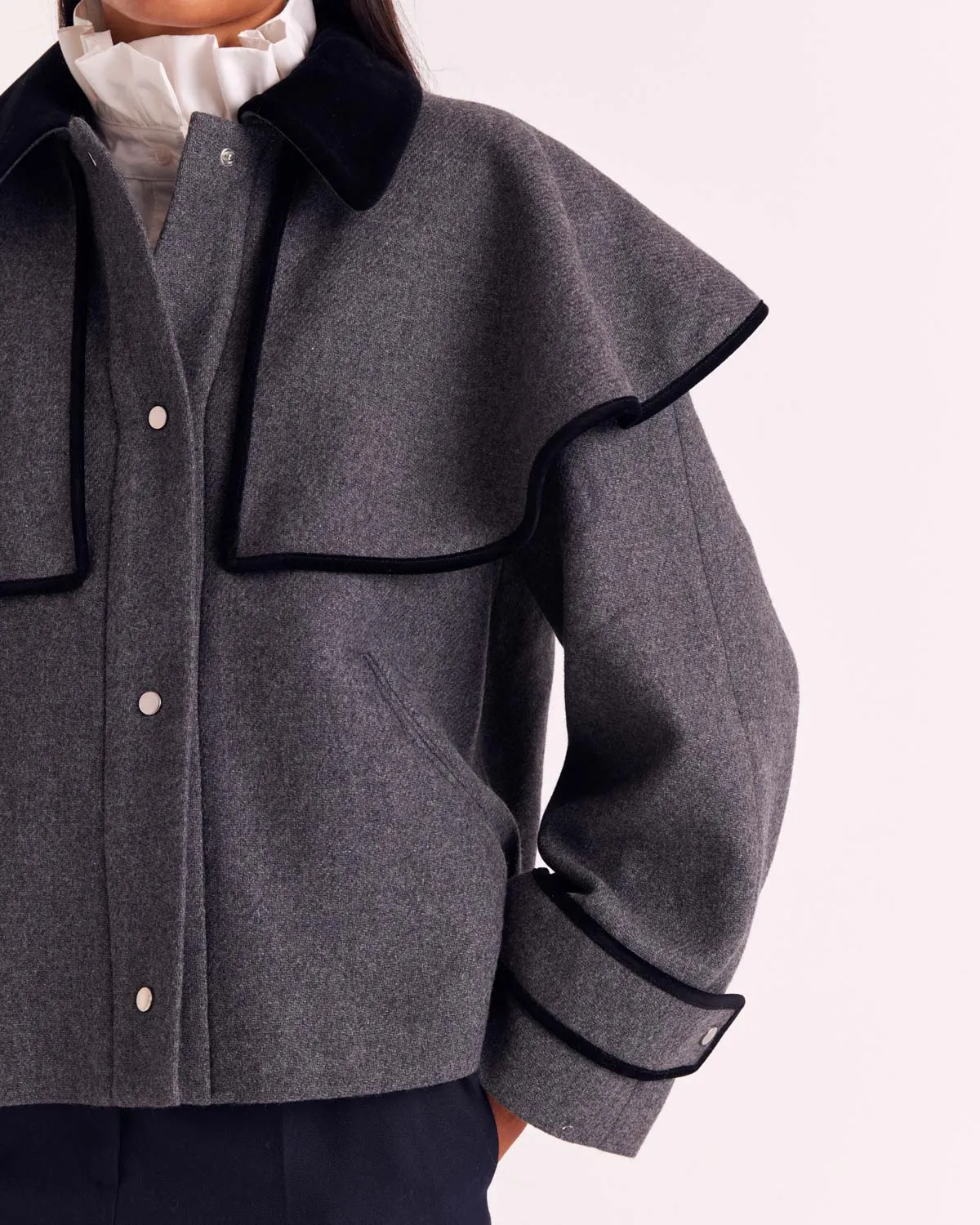 Grey and Black Juliette Coat sold by Balzac Paris product image thumbnail 4