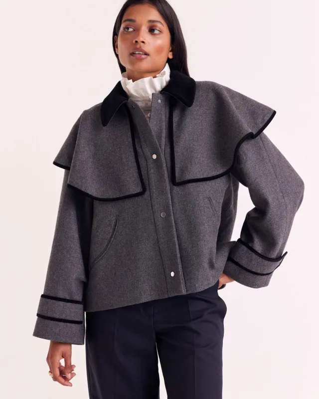 Grey and Black Juliette Coat sold by Balzac Paris