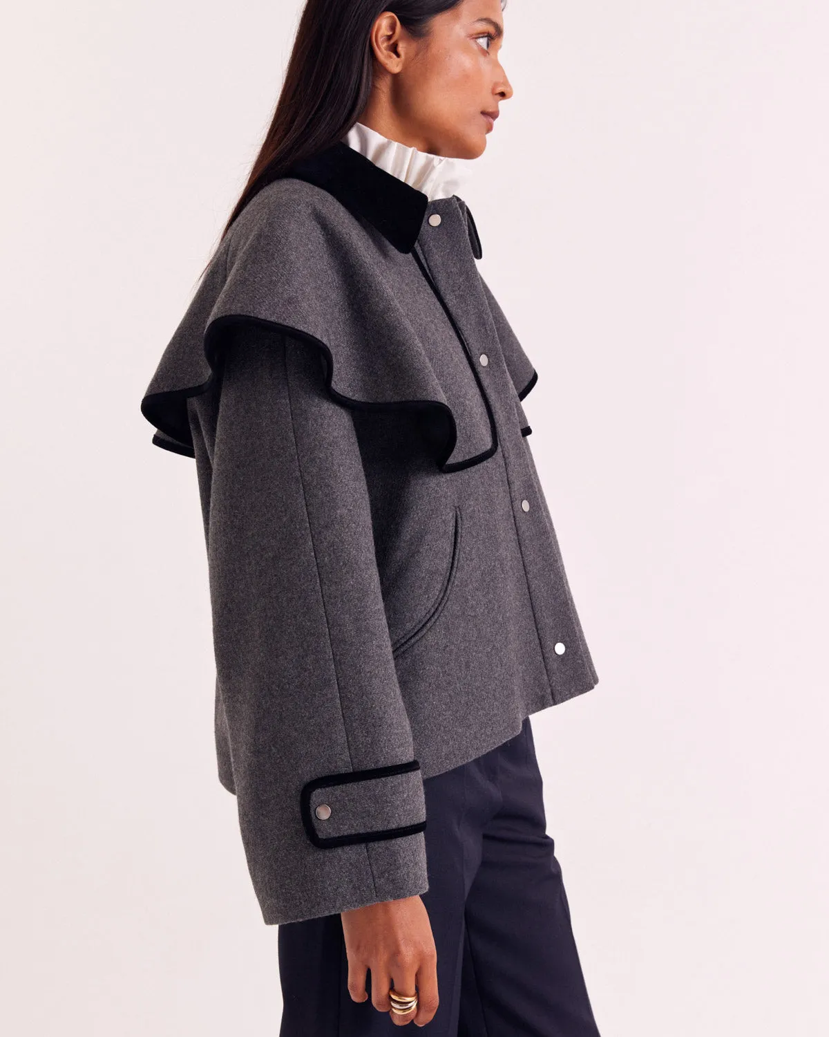 Grey and Black Juliette Coat sold by Balzac Paris product image thumbnail 3
