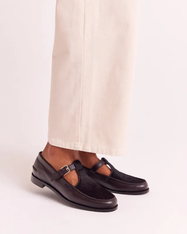 Alban pony chocolate moccasins sold by Balzac Paris