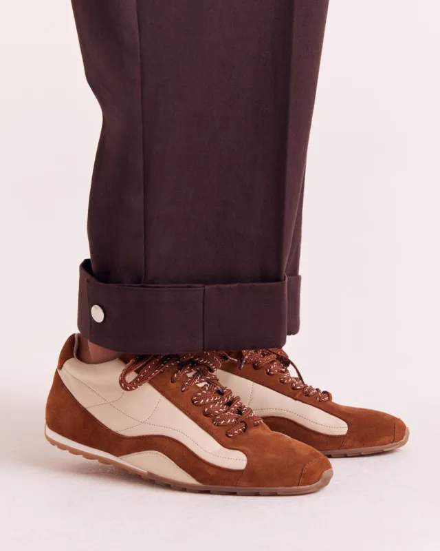 Camel and Ecru Elie Sneakers sold by Balzac Paris