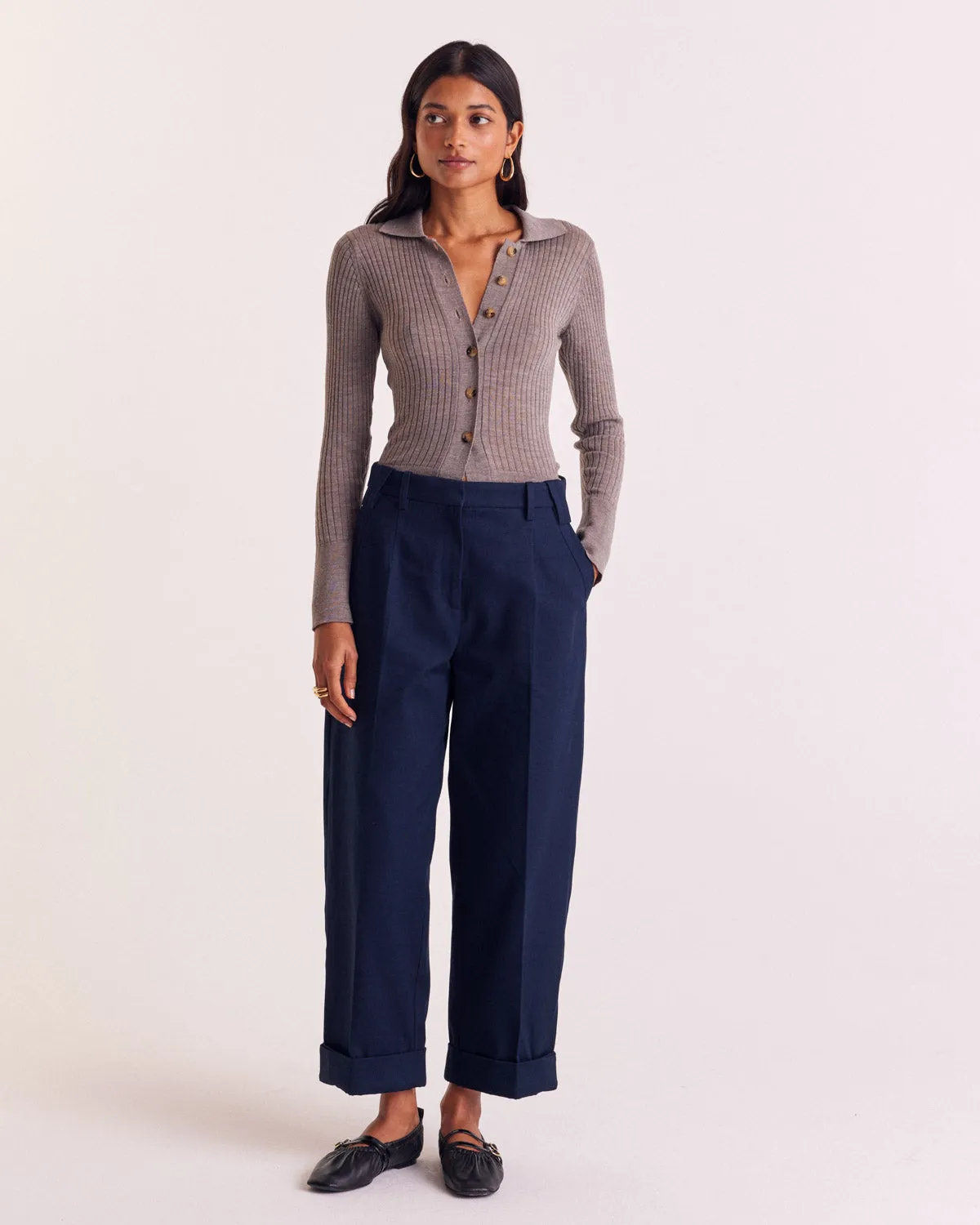 Tristan navy blue pants sold by Balzac Paris