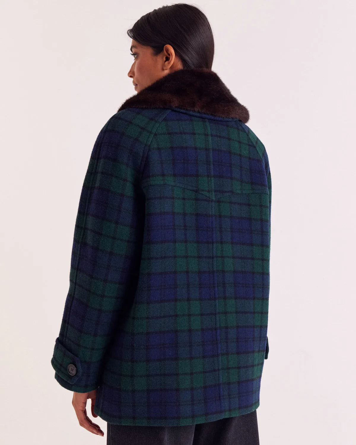 Trixie blue and green tartan coat sold by Balzac Paris product image thumbnail 2