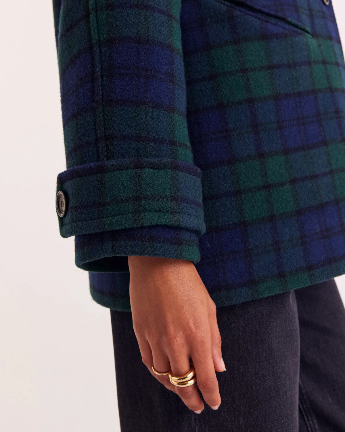 Trixie blue and green tartan coat sold by Balzac Paris product image thumbnail 5