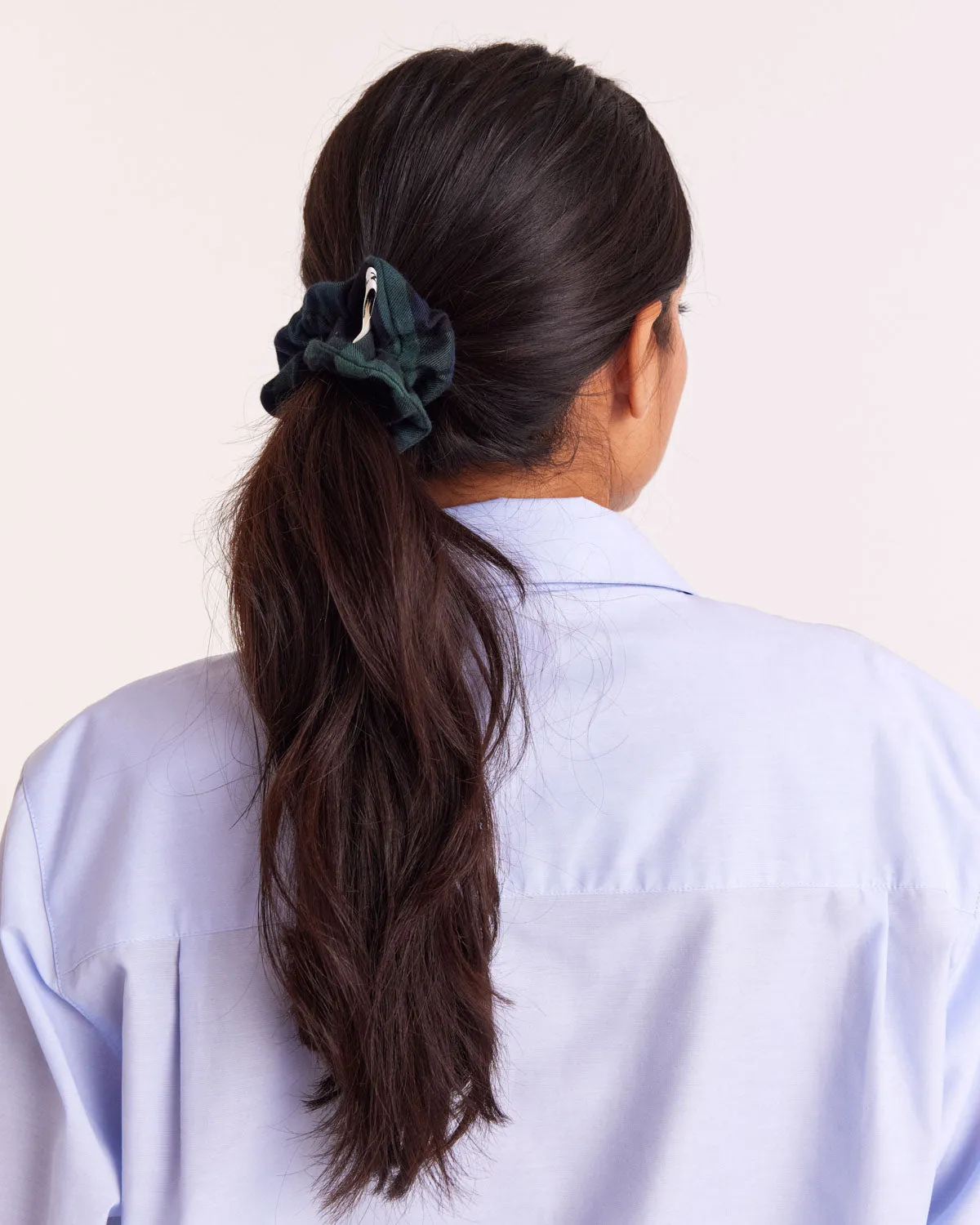 Billy blue and green tartan scrunchie sold by Balzac Paris product image thumbnail 3