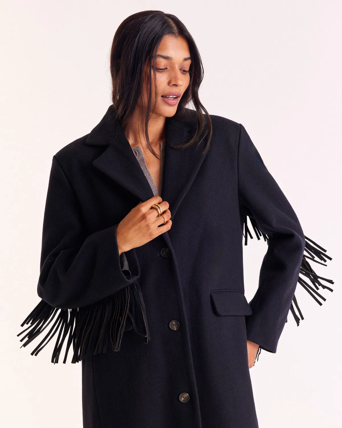 Marcella navy blue coat sold by Balzac Paris product image thumbnail 3