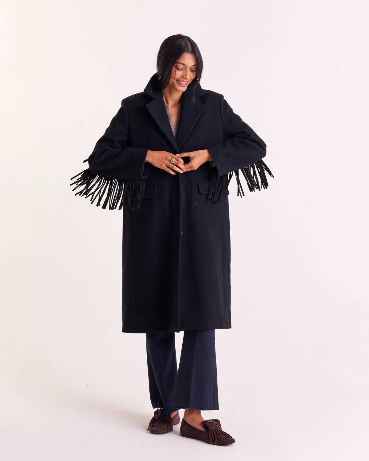 Marcella navy blue coat sold by Balzac Paris