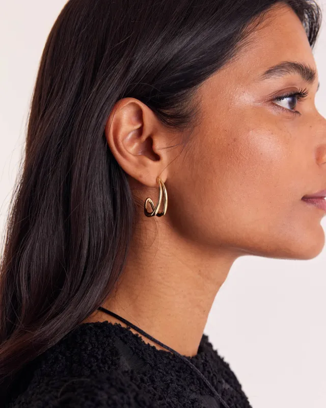 Soline gold earrings sold by Balzac Paris