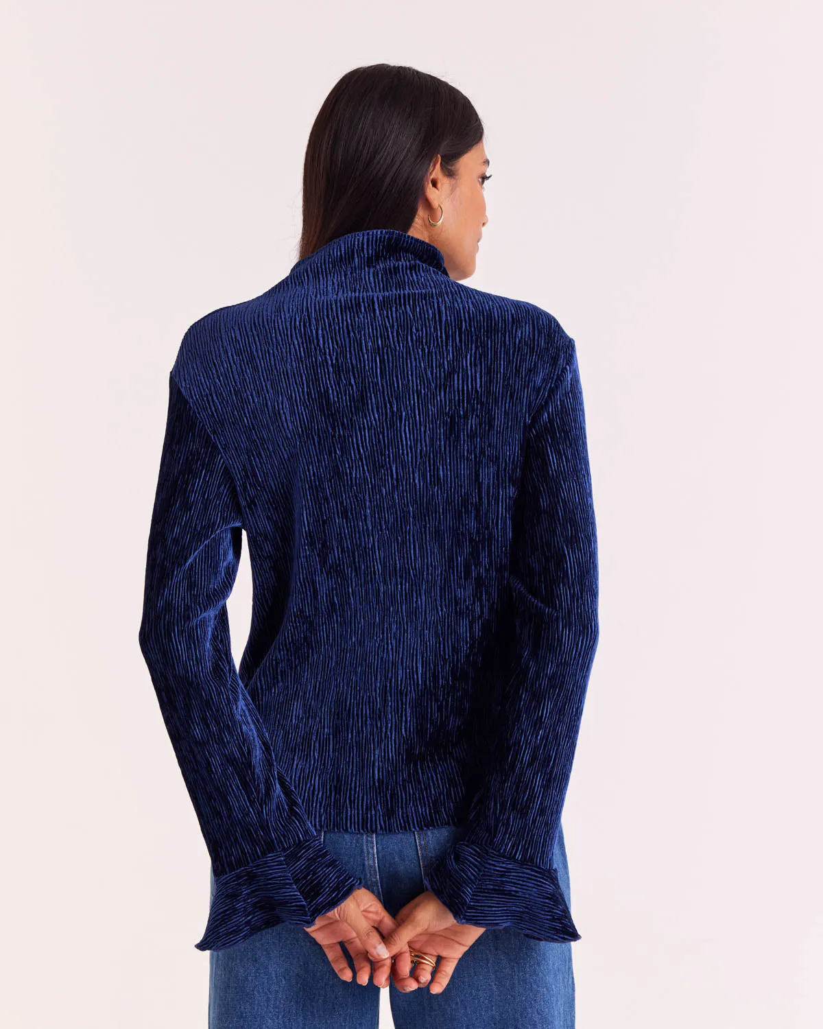 Justin royal blue velvet top sold by Balzac Paris product image thumbnail 5