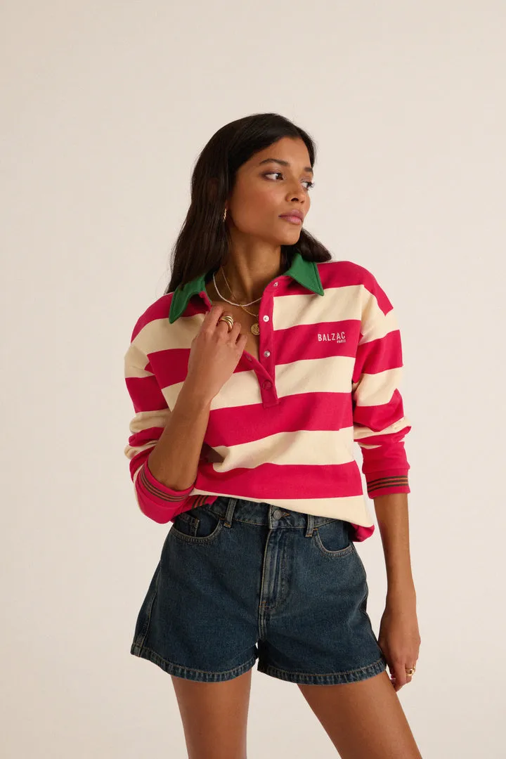 Alvar sweatshirt with pink and green stripes sold by Balzac Paris product image thumbnail 3