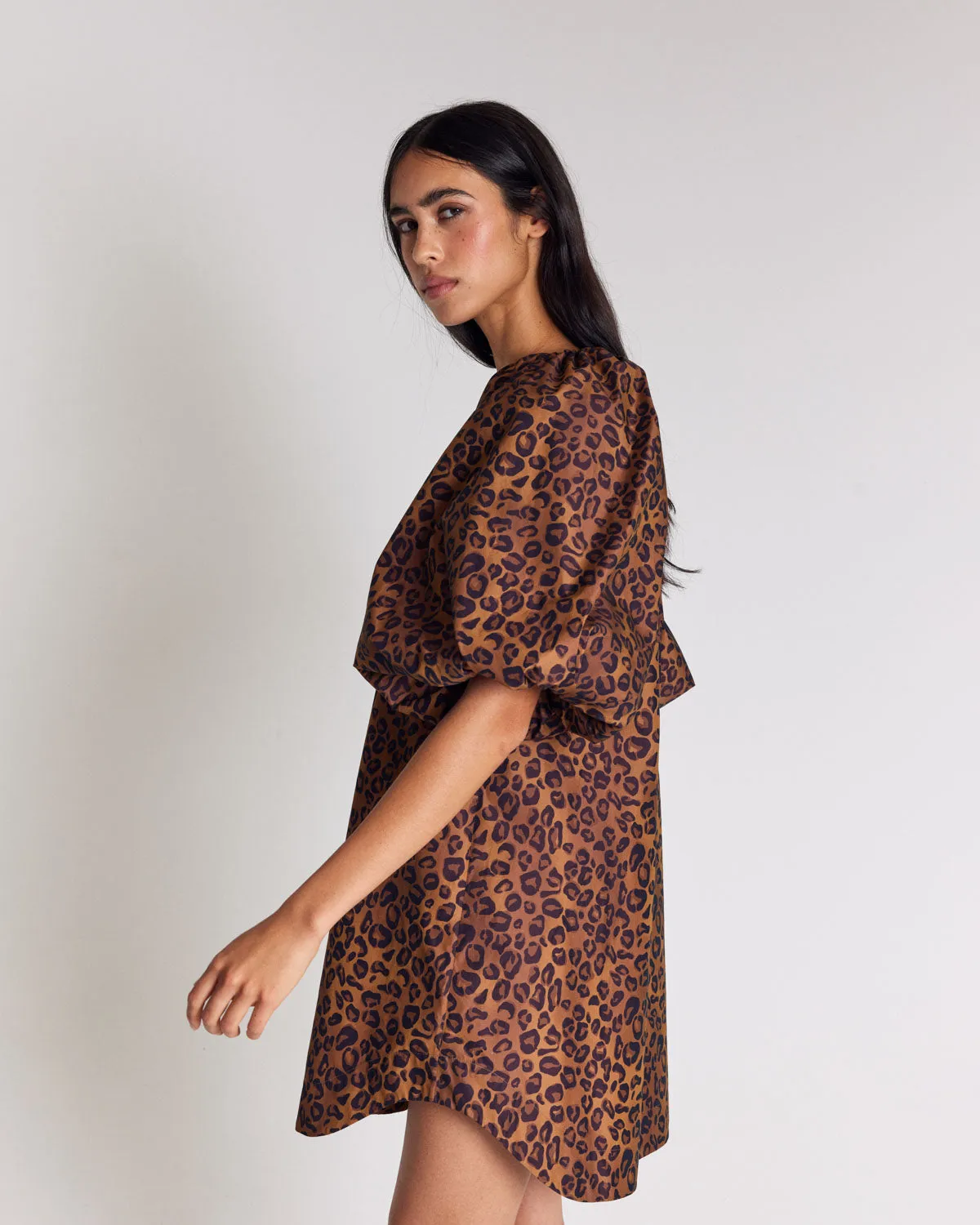 Livia dress, hazelnut leopard print sold by Balzac Paris product image thumbnail 4
