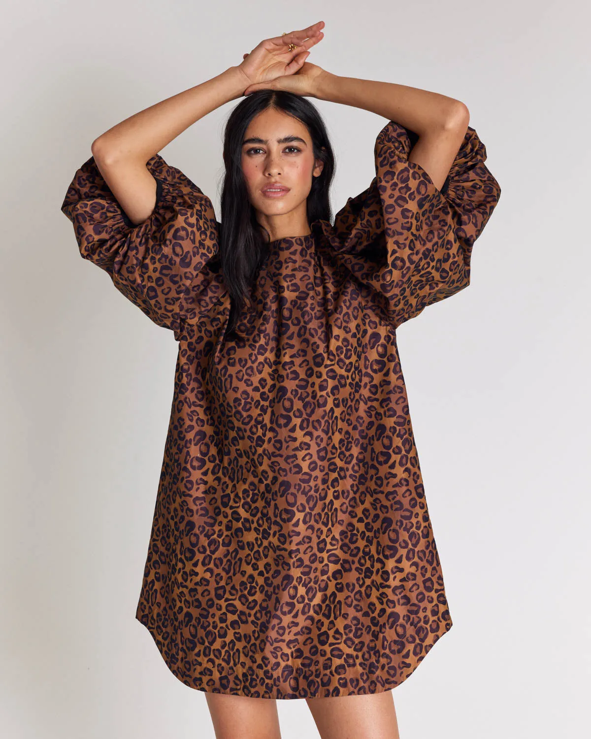 Livia dress, hazelnut leopard print sold by Balzac Paris