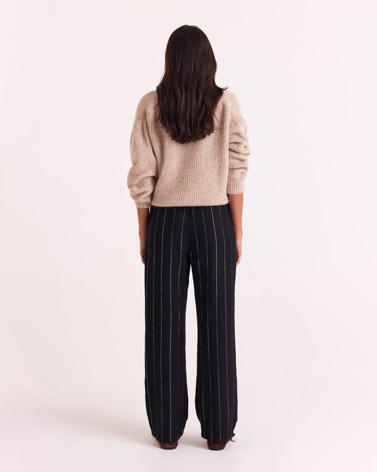 Liseanne navy and silver striped trousers sold by Balzac Paris product image thumbnail 4