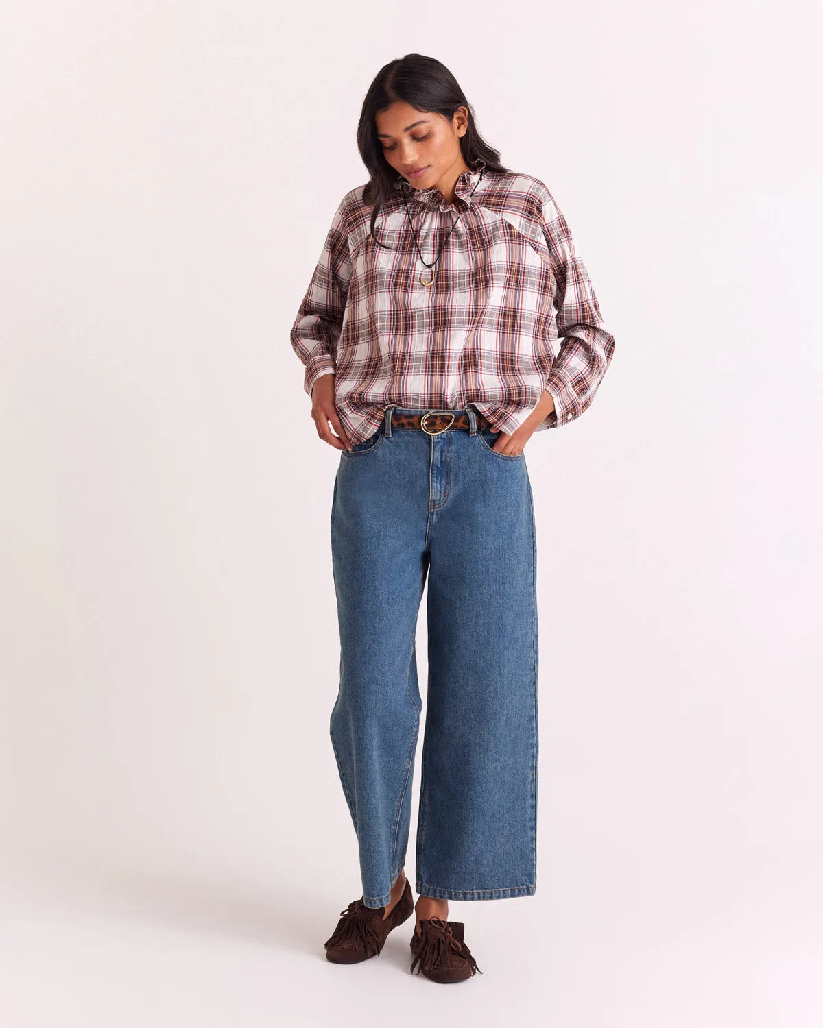 Zoelie red and beige tartan blouse sold by Balzac Paris product image thumbnail 3