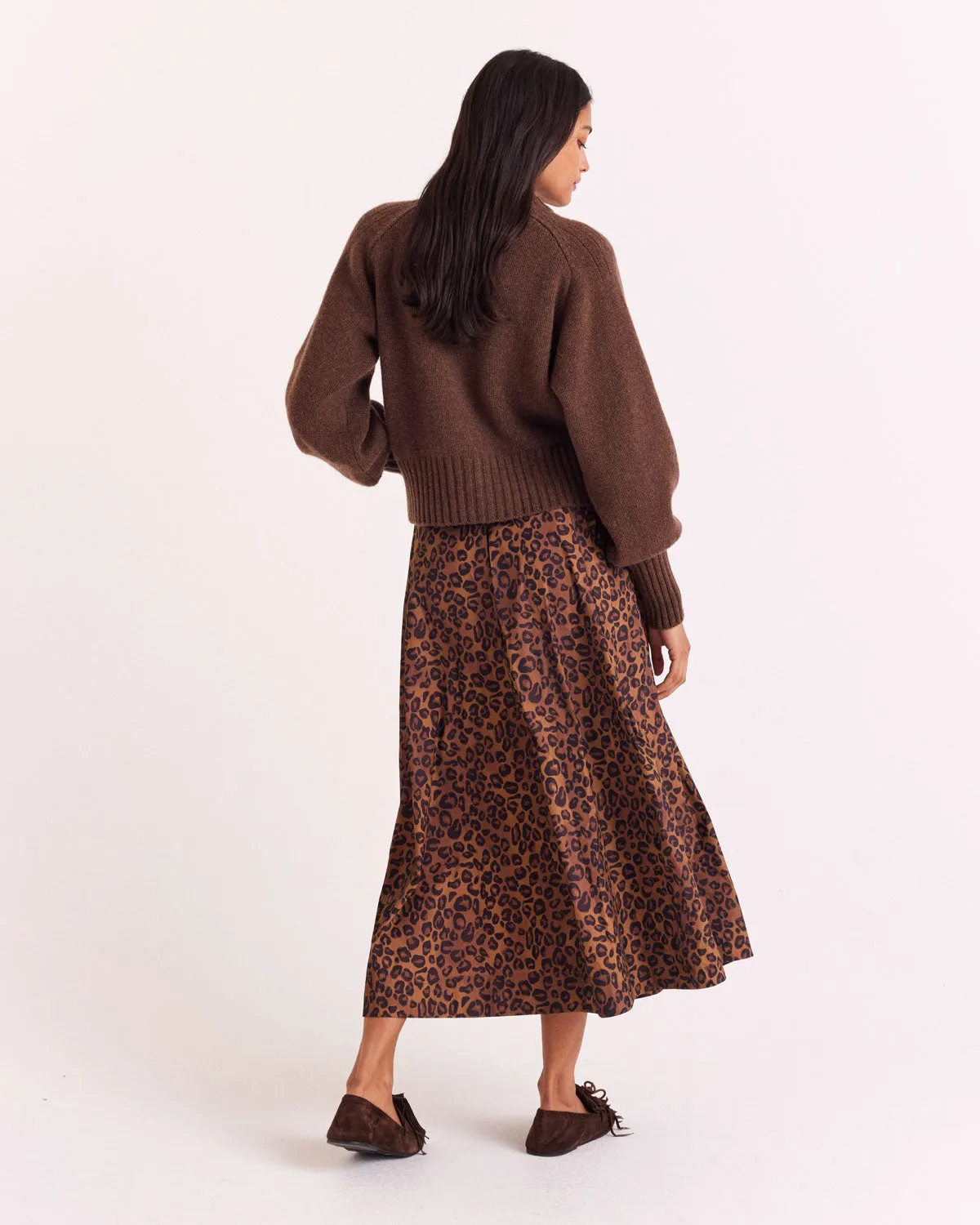 Manuela skirt, hazelnut leopard print sold by Balzac Paris product image thumbnail 5