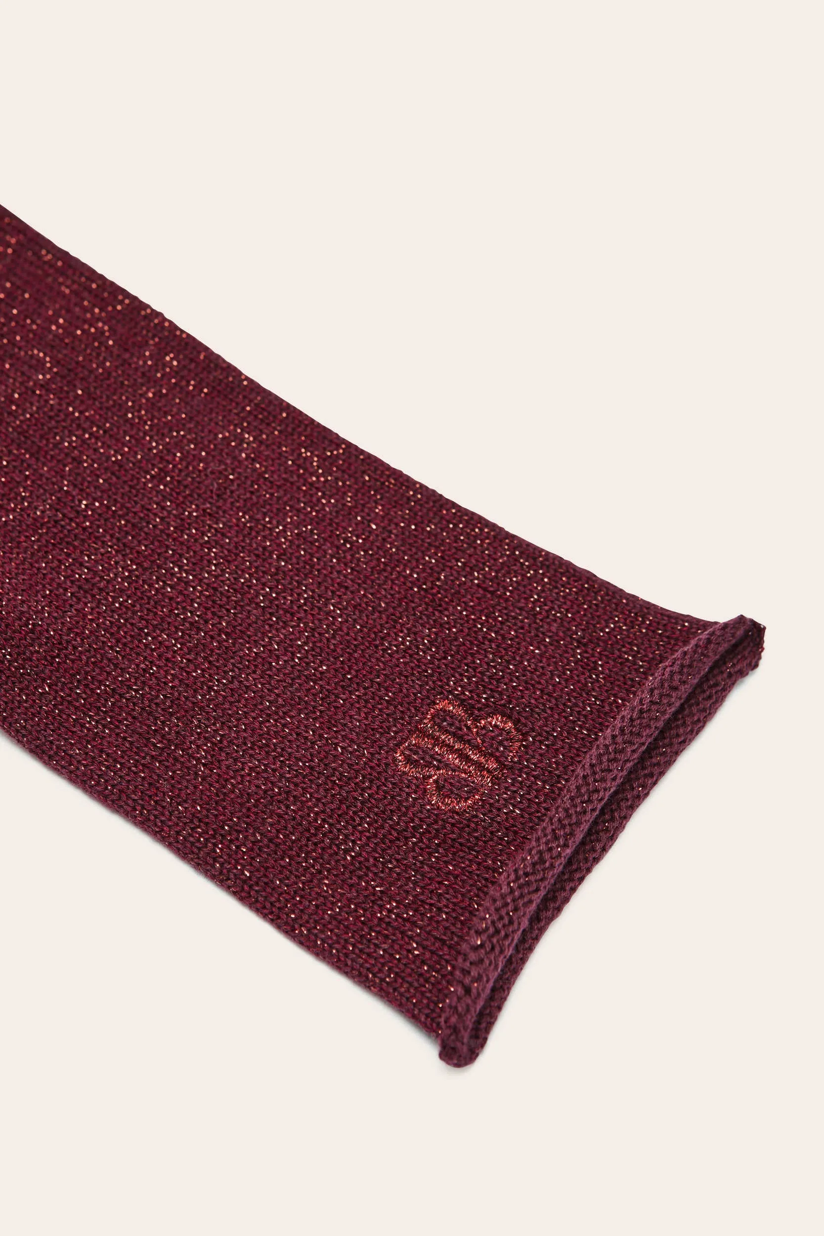 Daisy lurex burgundy gloves sold by Balzac Paris product image thumbnail 4