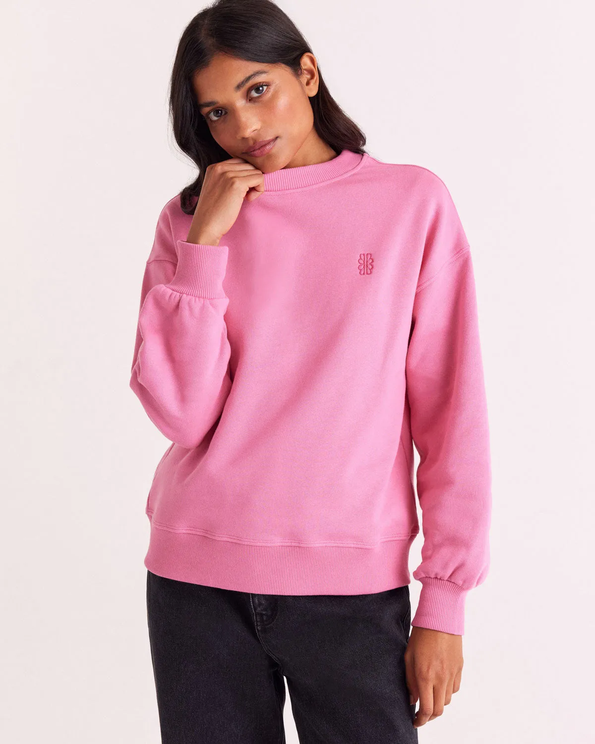 Virgil bright pink sweatshirt sold by Balzac Paris