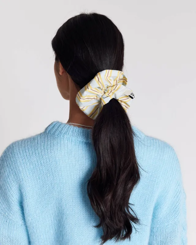 Billy scrunchie, blue and yellow stripe made by Balzac Paris