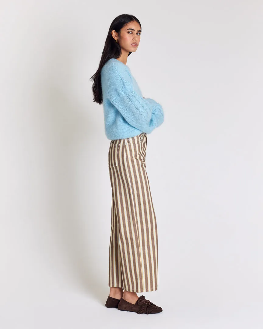 Jean Roméo brown and ecru striped jeans sold by Balzac Paris product image thumbnail 5