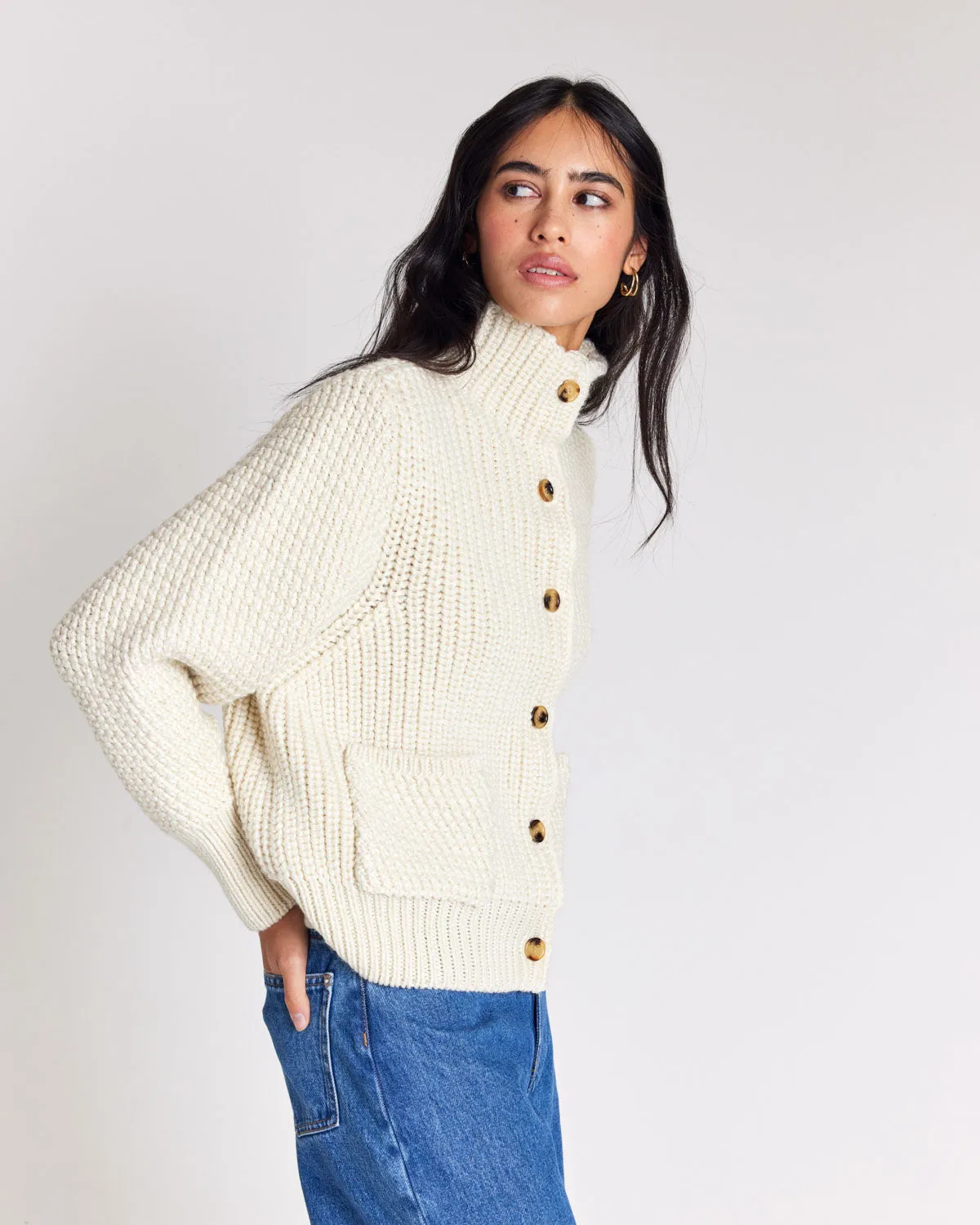 Ecru Marcel cardigan sold by Balzac Paris product image thumbnail 3