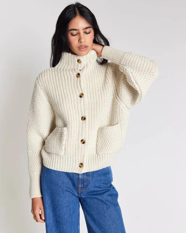 Ecru Marcel cardigan made by Balzac Paris