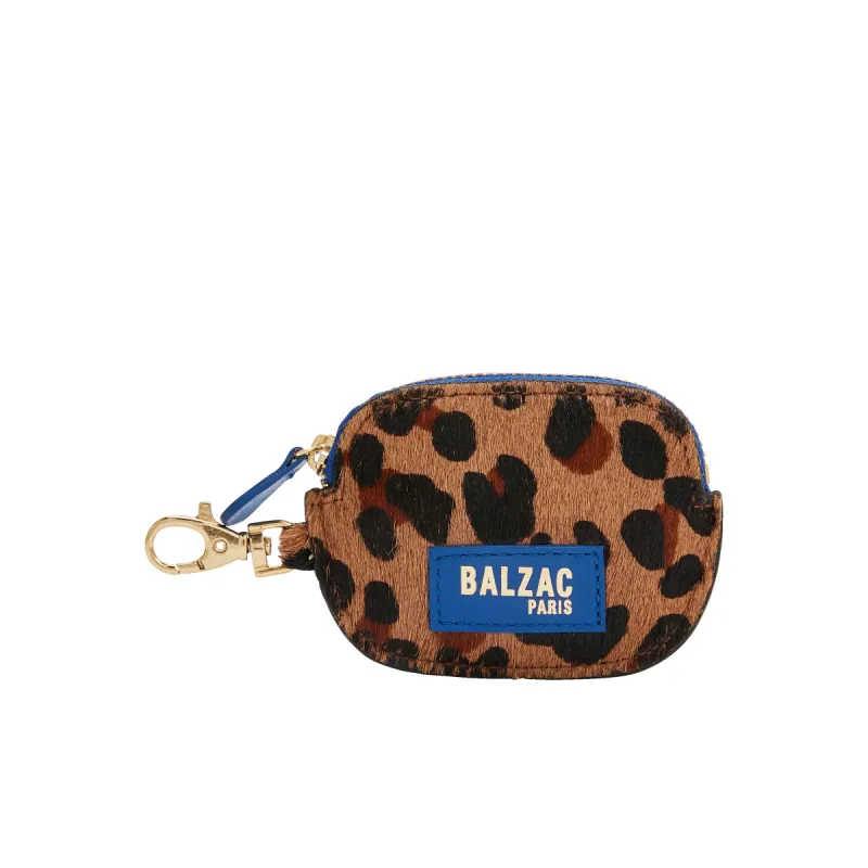 Coffee Leopard Pony Ziggy Carabiner Coin Purse sold by Balzac Paris