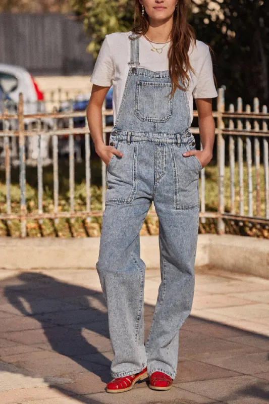 Ice blue Edifice dungarees made by Balzac Paris