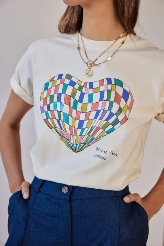Bree watercolor heart t-shirt sold by Balzac Paris