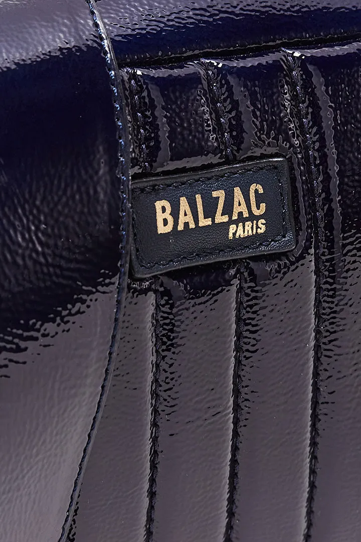 Midnight blue crinkled varnish César bag sold by Balzac Paris product image thumbnail 3