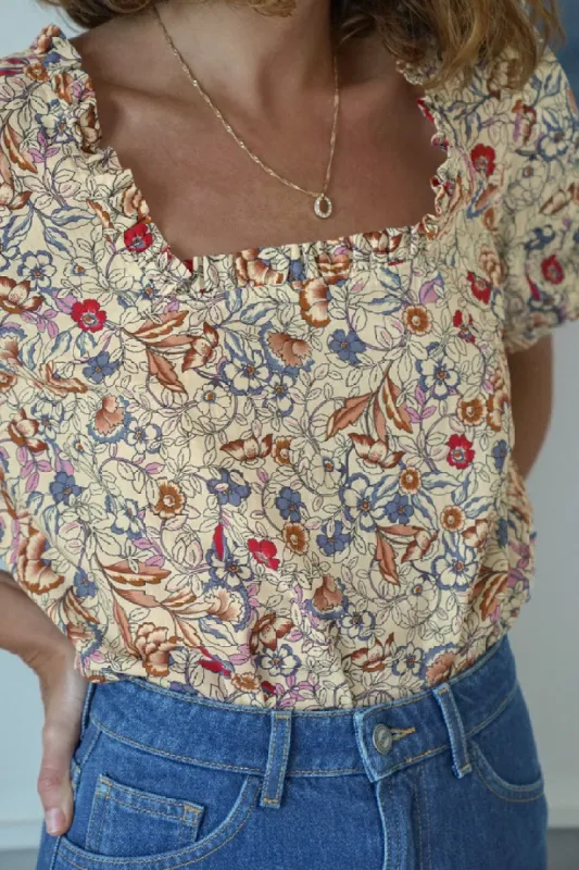 floral Indian print alegria blouse sold by Balzac Paris
