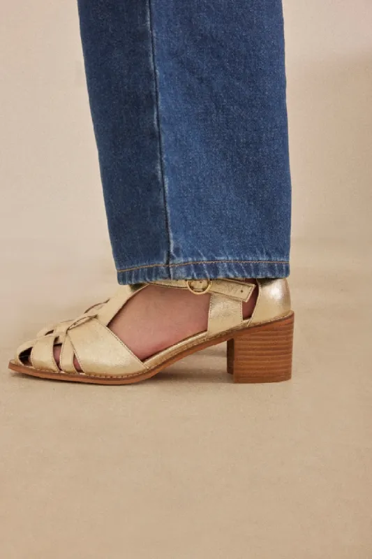 Golden Corsair sandals sold by Balzac Paris
