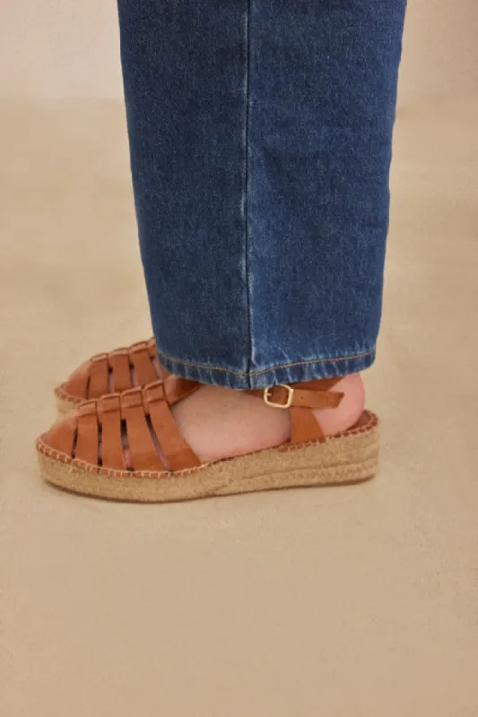 Cognac poppy sandals sold by Balzac Paris