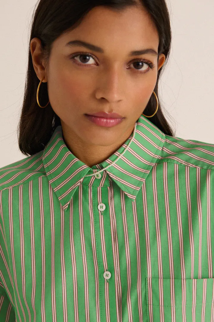 Hector shirt with green and orange stripes sold by Balzac Paris product image thumbnail 4