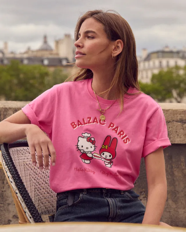 Hello Kitty x My Melody pink Bree t-shirt sold by Balzac Paris
