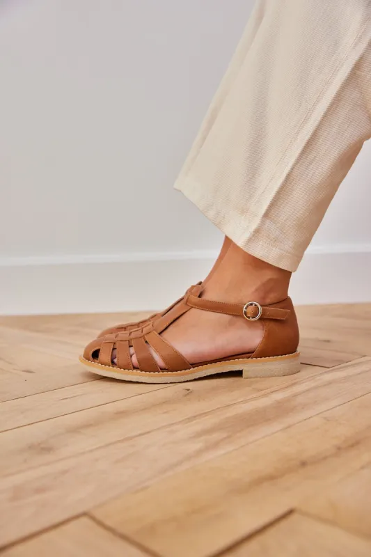Theoline camel sandals sold by Balzac Paris