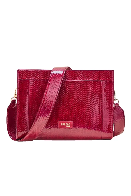 Garnet varnish embossed Rodin bag made by Balzac Paris