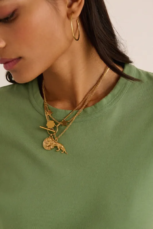 Clothilde golden tiger necklace sold by Balzac Paris